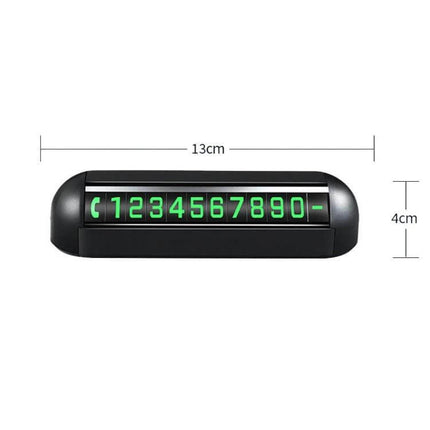 License Plate Privacy Card With Sliding Cover For Temporary Parking black 13x4cm plastic card showing sliding cover and green digits