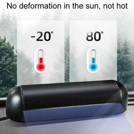 License Plate Privacy Card With Sliding Cover For Temporary Parking shown in black on dashboard, heat-resistant -20° to 80°