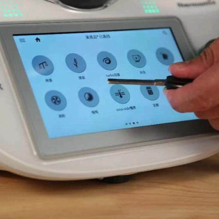 Tempered Glass Screen Protector For Thermomix Machines on TM6 protecting touchscreen from scratches and oil splashes while maintaining touch accuracy