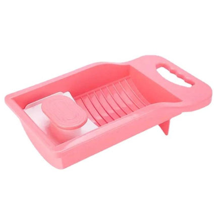 Handy Manual Washboard for Washing Socks and Underwear at Home pink portable washboard with anti-slip hand protection for delicates