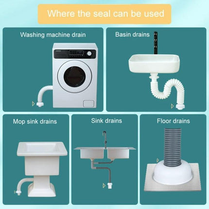 Daily Use Kitchen Drain Seal for Odor Prevention at Home - multi-use drain seal for washing machine, basin, mop sink, kitchen sink and floor drains