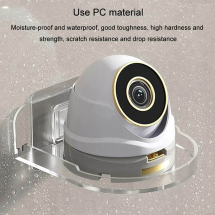Transparent Wall Mounted Camera Bracket for Home Security - clear PC material bracket holding dome surveillance camera, wall-mounted, neat wire management