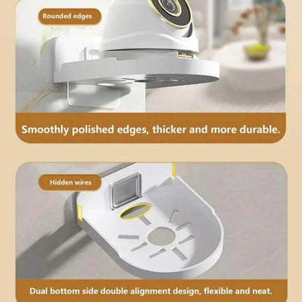 Transparent Wall Mounted Camera Bracket for Home Security - transparent PC mount with rounded edges, hidden wire channel and dual alignment design
