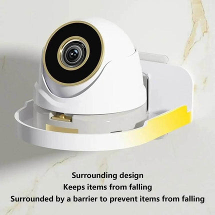 Transparent Wall Mounted Camera Bracket for Home Security - clear PC mount holding dome camera for neat wire management and secure indoor surveillance