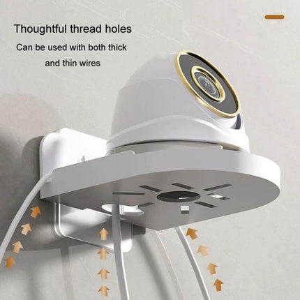 Transparent Wall Mounted Camera Bracket for Home Security showing durable PC mount with neat wire management and thoughtful thread holes
