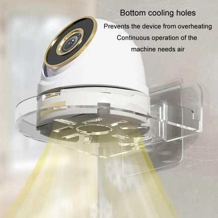 Transparent Wall Mounted Camera Bracket for Home Security mounted under dome camera showing clear PC bracket and neat wire management