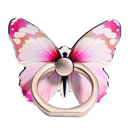 Cartoon Butterfly Phone Ring Holder for Easy Viewing and Grip pink butterfly alloy phone ring for steady hands-free viewing
