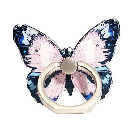 Cartoon Butterfly Phone Ring Holder for Easy Viewing and Grip - pink blue alloy butterfly phone grip and stand