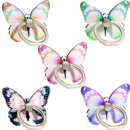 Cartoon Butterfly Phone Ring Holder for Easy Viewing and Grip - colorful butterfly alloy phone ring for secure grip and hands-free viewing