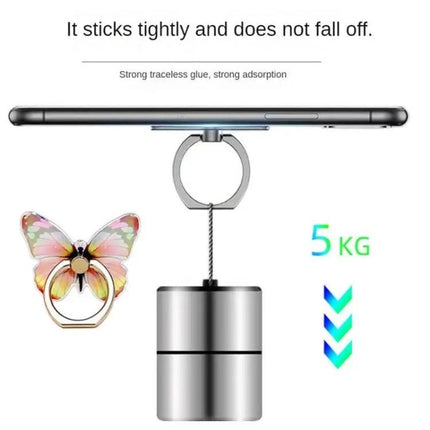 Cartoon Butterfly Phone Ring Holder for Easy Viewing and Grip - durable alloy butterfly phone ring showing 5kg strong adhesion and secure grip