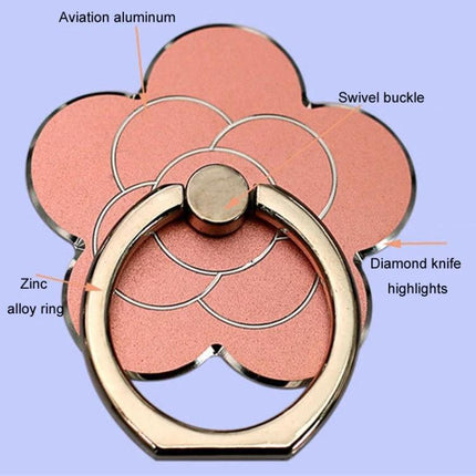 Metal Rotatable Finger Ring Holder for Phones and Tablets - rose gold flower aluminum zinc alloy phone and tablet ring grip, 360° rotatable swivel