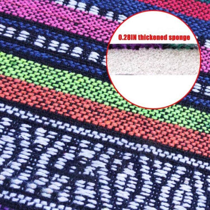 Ethnic Style Linen Car Seat Belt Cover Shoulder Pads with colorful woven pattern and 0.28in thickened sponge padding