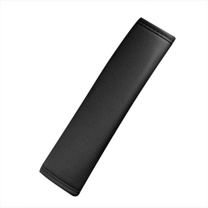 Car Leather Seat Belt Cover Shoulder Pads 6.5x23cm - black leather shoulder pad with 6mm EVA cushioning for comfortable driving
