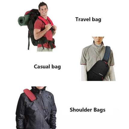 Car Leather Seat Belt Cover Shoulder Pads 6.5x23cm - leather shoulder pad shown on travel, casual and shoulder bags for comfort and protection