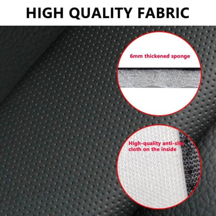 Car Leather Seat Belt Cover Shoulder Pads 6.5x23cm black leather with 6mm EVA sponge cushioning and anti-slip inner fabric