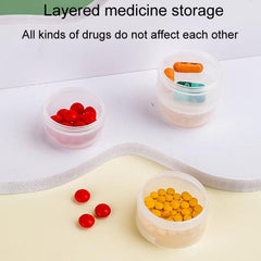 Compact 4-in-1 Mini Pill Organizer and Cutter with Grinding Function