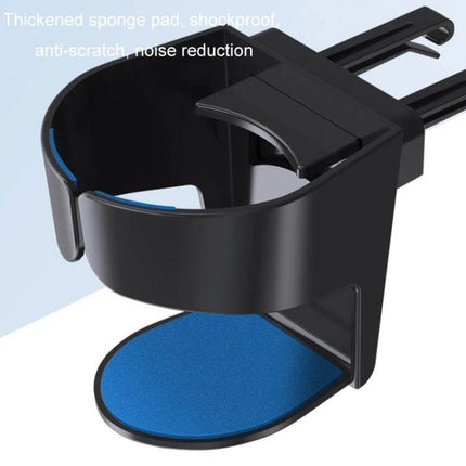 Car Air Conditioner Outlet Cup Holder Ashtray With Adjustable Clamp, black ABS cup holder with blue sponge pad for vents