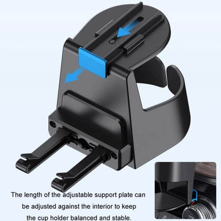 Car Air Conditioner Outlet Cup Holder Ashtray With Adjustable Clamp compact ABS cup holder with sponge pad for car vent, adjustable clamp and anti-scratch design
