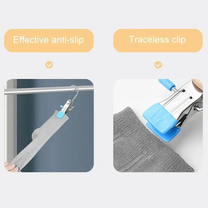 Stainless Steel Flat Clip With Hook For Laundry Drying Anti Scratch