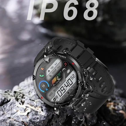 Sturdy Watch for Daily Adventures and Outdoor Activities — rugged waterproof sport smartwatch showing step, heart rate, and notification icons