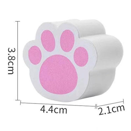 Sponge for Daily Bathroom Mirror and Faucet Cleaning - pink paw-shaped compact sponge for quick mirror and faucet stain removal