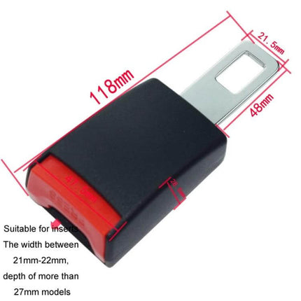 Car Maternity Child Seat Belt Extender 80 Cm for Safe Car Travel – black extender with 118mm dimensions and metal tongue shown