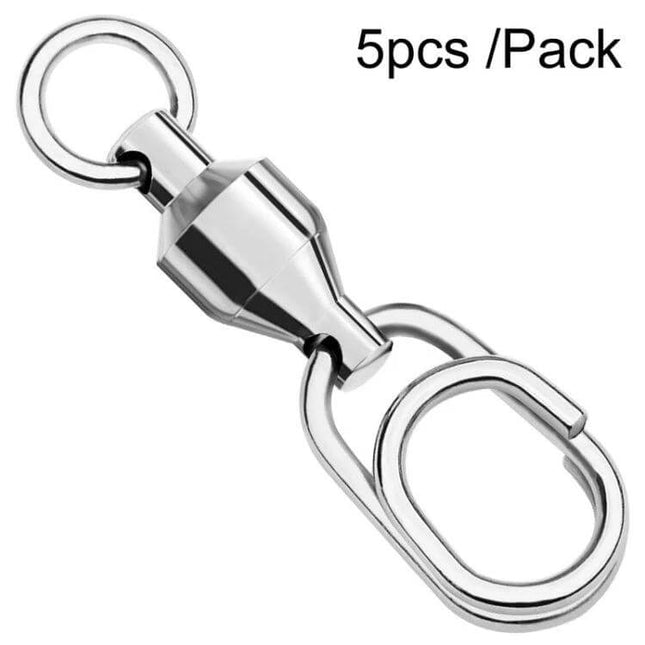 Lure Swivel With Ball Bearing, Assorted 22mm 23mm 25mm 30mm 35mm - stainless steel fishing swivel with snap, smooth ball bearing rotation, 5pcs pack