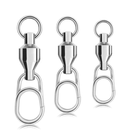 Lure Swivel With Ball Bearing, Assorted 22mm 23mm 25mm 30mm 35mm — polished stainless fishing swivels for reduced line twist and smooth lure rotation