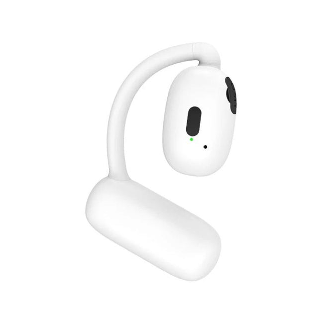 Hanging On Ear Wireless Earbuds Open Fit For Commuting white V21 model rotatable hanging-ear commuter design