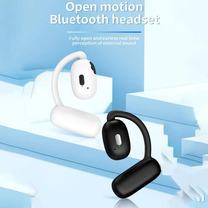 Hanging On Ear Wireless Earbuds Open Fit For Commuting V21 Black and V21 White earbuds image