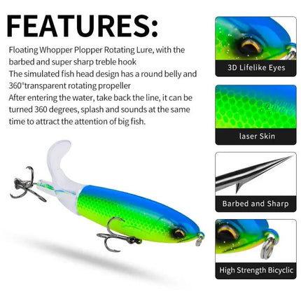Proberos Floating Topwater Propeller Lure for Surface Fishing