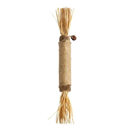 Silvervine Cat Toy for Everyday Kitten Play and Dental Care - natural chew tube with raffia ends for interactive play and dental maintenance