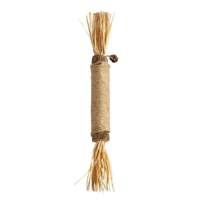 Silvervine Cat Toy for Everyday Kitten Play and Dental Care - natural chew tube with raffia ends for interactive play and dental maintenance