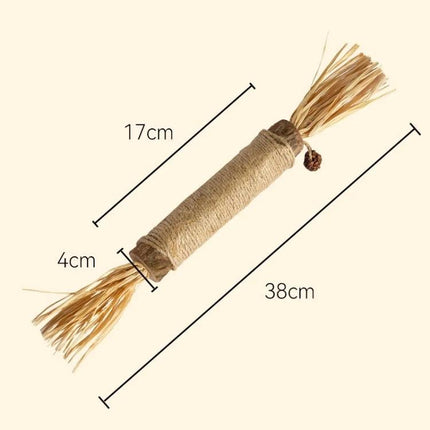 Silvervine Cat Toy for Everyday Kitten Play and Dental Care natural fiber chew toy 38cm x 4cm with 17cm wrapped center for plaque removal