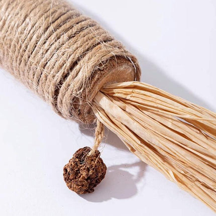 Silvervine Cat Toy for Everyday Kitten Play and Dental Care - natural twine wand with silvervine ball for chewing and dental maintenance