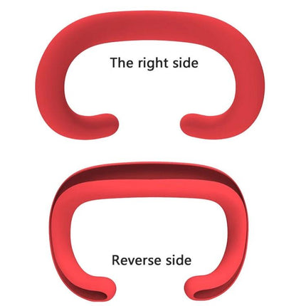 Silicone Protective Case for Apple Vision Pro with Sweatproof Design — red right side and reverse side view showing cushioned, sweatproof silicone fit