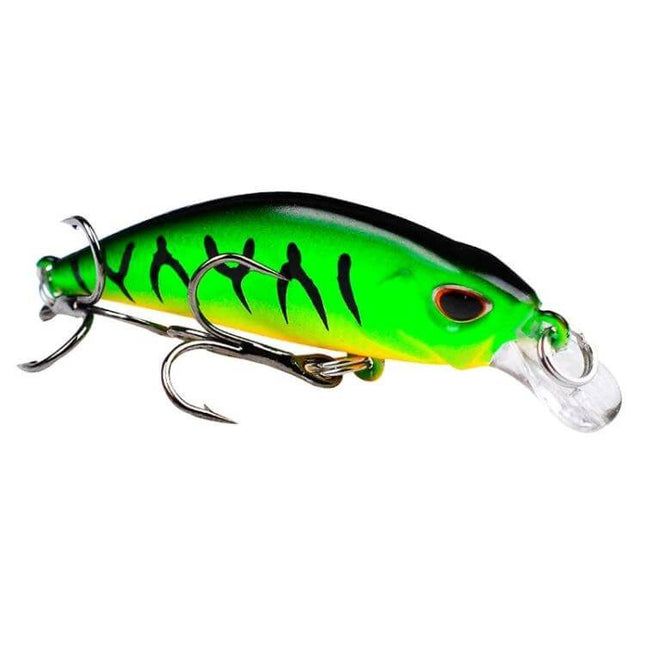 Proberos Sinking Minnow Lure Long Casting For Freshwater bright green ABS sinking minnow crankbait 5.3cm 4.6g with treble hooks