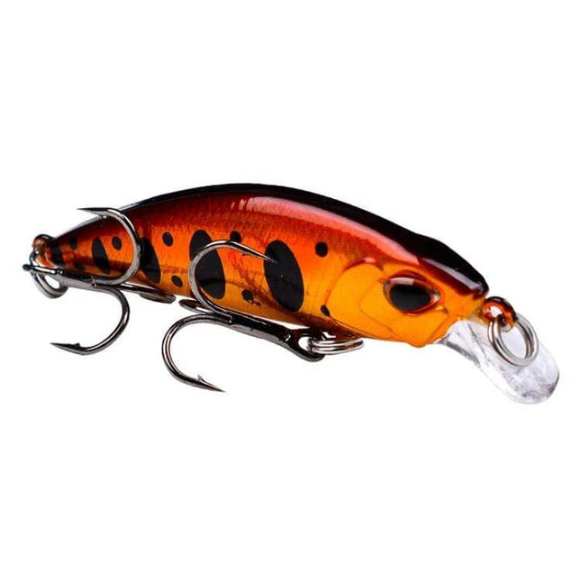 Proberos Sinking Minnow Lure Long Casting For Freshwater orange black spotted ABS plastic sinking crankbait 5.3cm 4.6g for weedlines and structure