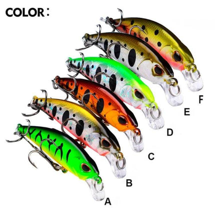 Proberos Sinking Minnow Lure Long Casting For Freshwater – six colorful ABS plastic sinking minnow crankbaits with treble hooks