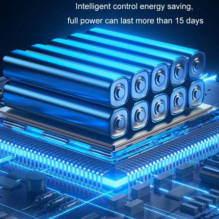 Garden Remote Control Solar Lights For Outdoor Use lithium battery pack illustration showing long-lasting power and intelligent energy saving