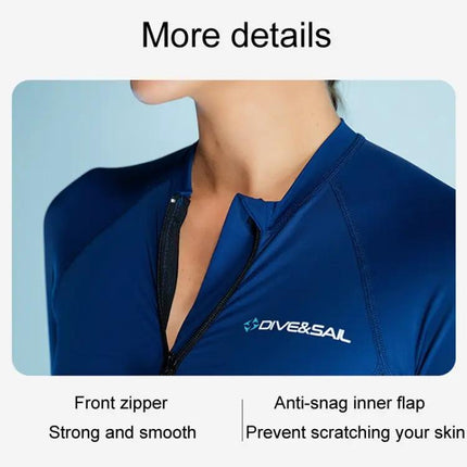 Women's Long Sleeve Thin Wetsuit Rash Guard Quick Dry