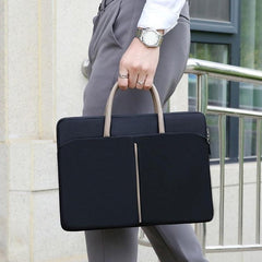 Waterproof Oxford Fabric Laptop Briefcase with Stylish PU Handle for Men and Women