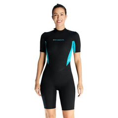 Traje de neopreno de manga corta de 1,5 mm para hombre y mujer para surf y esnórquel