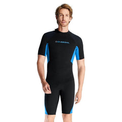 Traje de neopreno de manga corta de 1,5 mm para hombre y mujer para surf y esnórquel