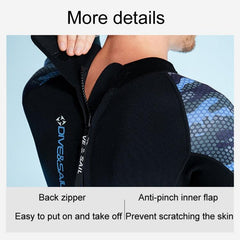 Men's 2mm Long Sleeve Wetsuit for Surfing and Snorkeling - DIVE & SAIL Winter Gear