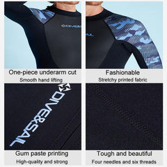 Men's 2mm Long Sleeve Wetsuit for Surfing and Snorkeling - DIVE & SAIL Winter Gear