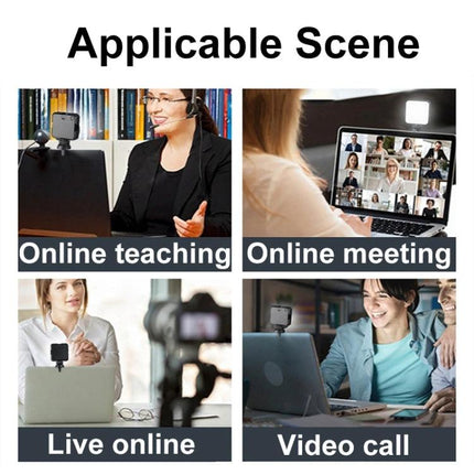 Essential Clip-On Light for Remote Work Video Calls clipped to laptop improving visibility for online meetings, classes, and video calls