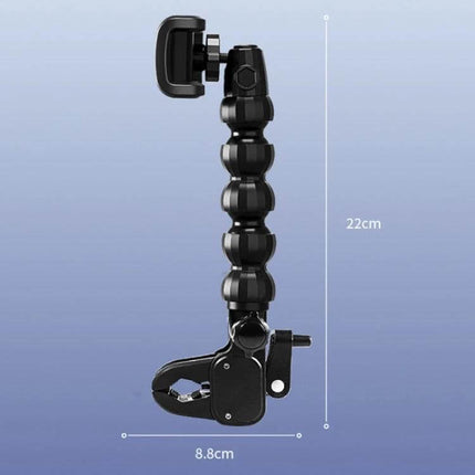 Car Snake Shaped Phone Holder With Adjustable Angles mounted clamp arm for dashboard, 22cm flexible PC plastic gooseneck, supports portrait and landscape