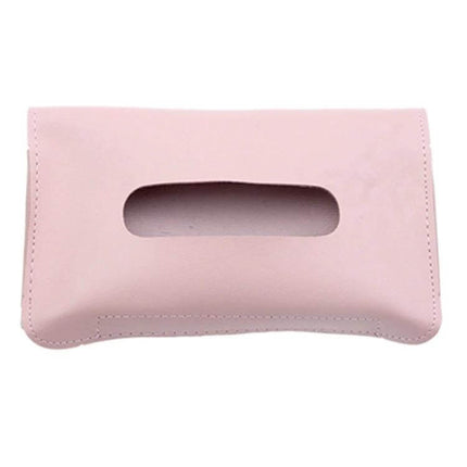 Car Armrest Box Sun Visor Hanging Leather Tissue Box Black - pink PU leather hanging tissue case for car armrest and visor