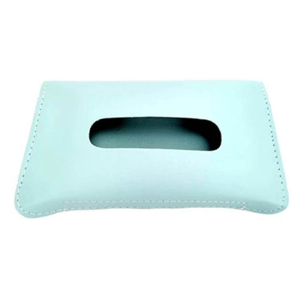 Car Armrest Box Sun Visor Hanging Leather Tissue Box Black - black PU leather hanging car tissue holder with smooth stitching, retractable design, fits visor or armrest